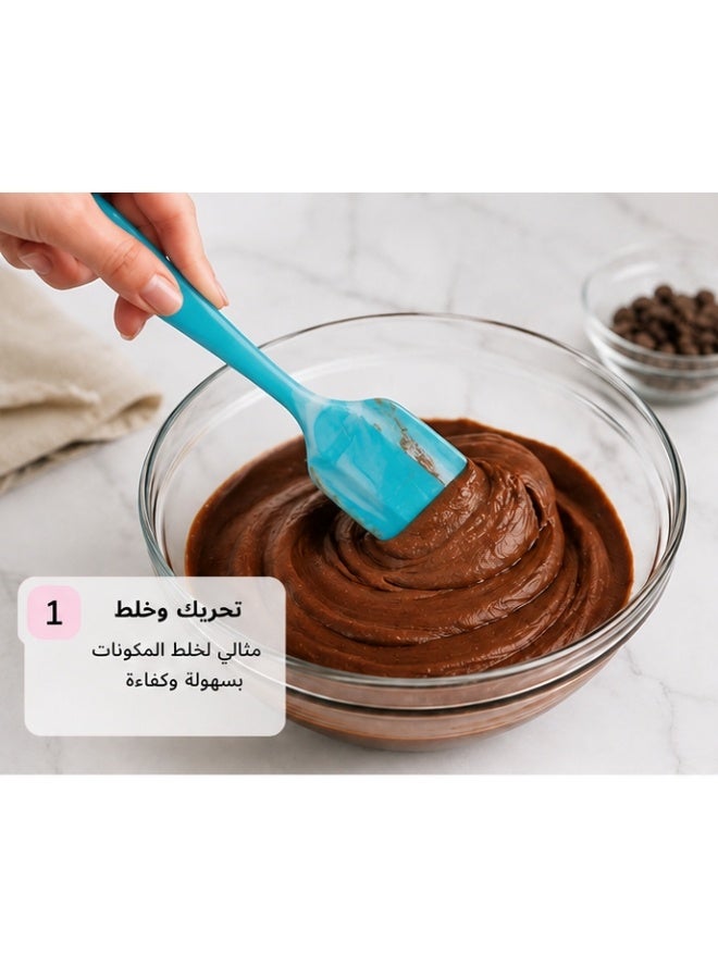 معلقة سباتولا من السيليكون, مقاومة للحرارة العالية وخالية من مادة BPA، ملعقة مطاطية مقاومة للحرارة 316 درجة مئوية للطهي والخبز والخلط - Image 2