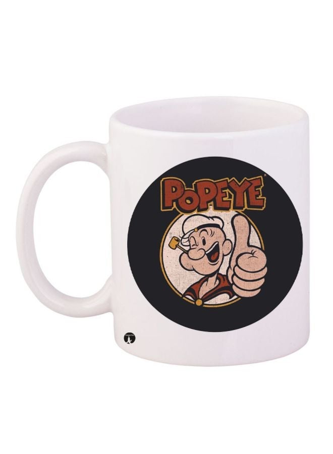 RYN Popeye Printed Coffee Mug White/Black/Red 11ounce