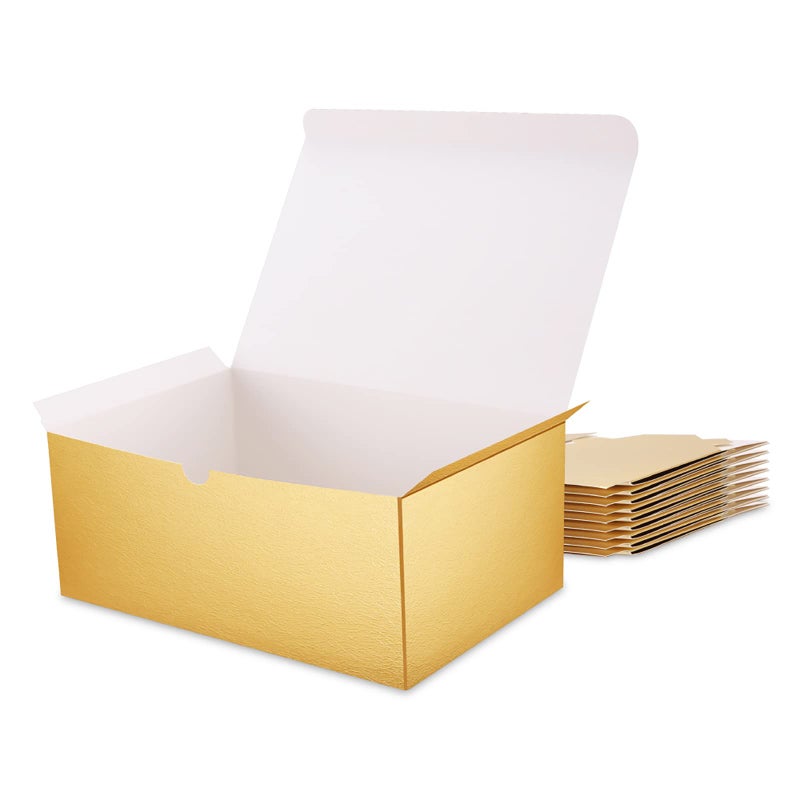 MALICPLUS 10 Gift Boxes 95x65x4 Inches Gift Boxes with Lids Boxes for Gifts Bridesmaid Proposal Boxes Gold Gift Boxes Bulk for Light Weight Gifts Crafting