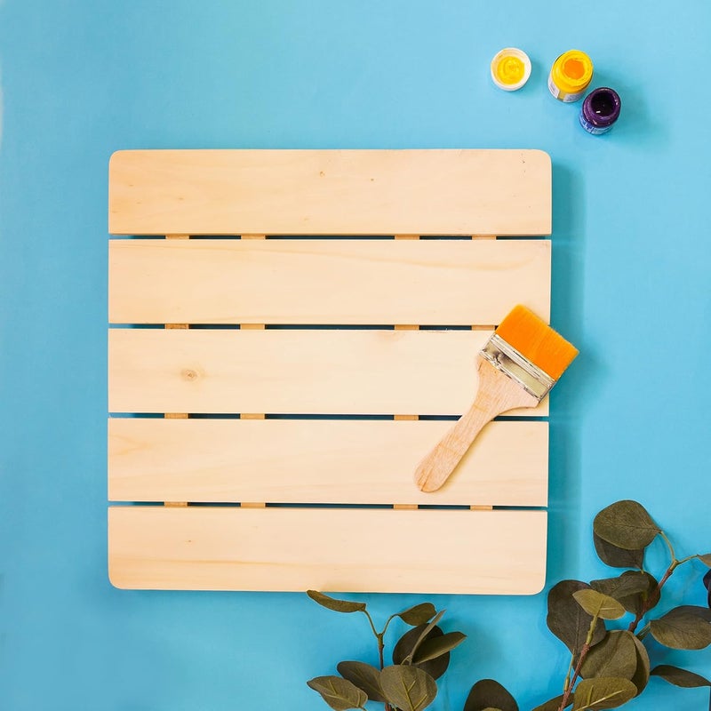 IVEI Wooden DIY Blank Name Plate Base Wood Sheet Craft - Plain Wooden Board Cutouts for Painting Wooden Sheet Craft, Decoupage, Resin Art Work & Decoration (Square) - Image 2
