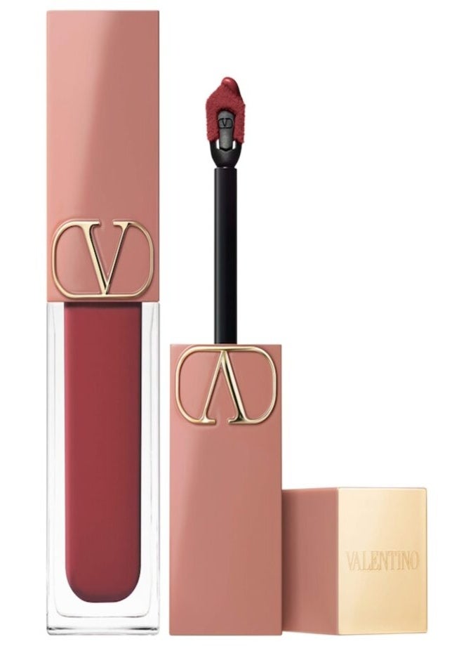 فالنتينو أحمر شفاه سائل وبلاشر "فالنتينو ليكويروسو" (Valentino Liquirosso) بتركيبة 2 في 1 ولمسة مطفية ناعمة (6.5 مل) – درجة 500R Plum It Up: لون مخملي يدوم طويلاً للشفاه والخدود. - Image 1