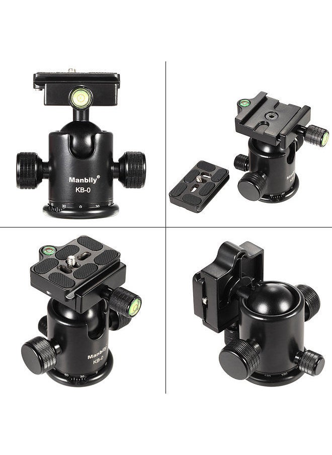 Generic - Manbily KB-0 Professional Tripod Head Camera Ball Head Panoramic Head Sliding Rail Head with 2 Built-in Spirit Levels Aluminum Alloy Max Load Capacity 15kg - Image 1
