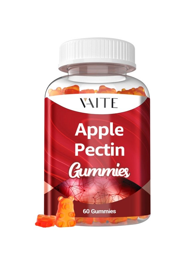 VAITE Apple Pectin Gummies - High-Fiber Supplement with 2000mg Natural Cholesterol Lower Support, Promotes Digestive Wellness & Stomach Comfort, Non-GMO & Gluten Free Herbal Supplements - 60 Vegan Gummy - Image 1