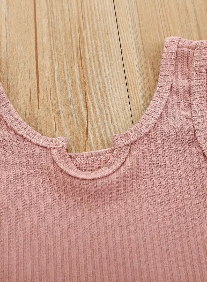 Toddler Girls Notched Lettuce Trim Tank Top - Image 5