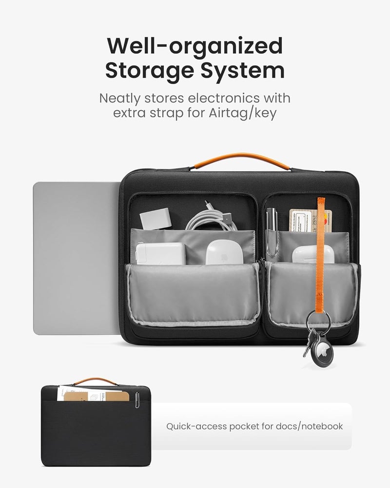 Tomtoc 360 Protective Laptop Case for 13-inch New 2025 MacBook Air M4/A3240, M3/A3113, M2/A2681, M1/A2337, 13 in MacBook Pro M2/M1, 13-in Surface Pro 11th AI PC, Water-Resistant Carrying Bag - Image 3