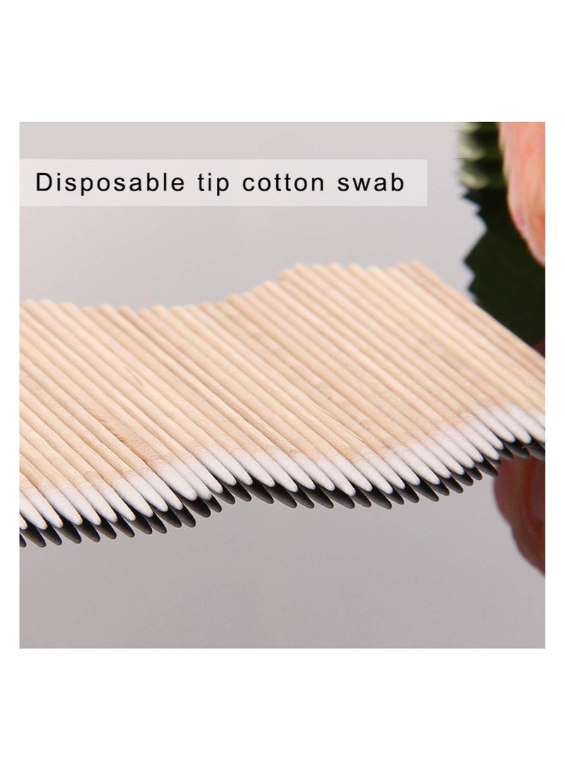 KHAJUL 400 PCS Cotton Swab, For Eyebrow Beauty Make-Up, Nail Seam Dedicated Dirty Picking, Wood Handle Small Pointed Tip Head  - Image 4