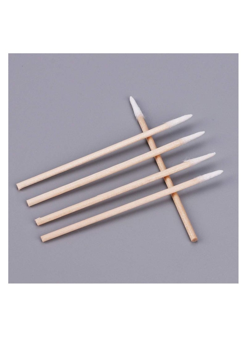 KHAJUL 400 PCS Cotton Swab, For Eyebrow Beauty Make-Up, Nail Seam Dedicated Dirty Picking, Wood Handle Small Pointed Tip Head  - Image 3
