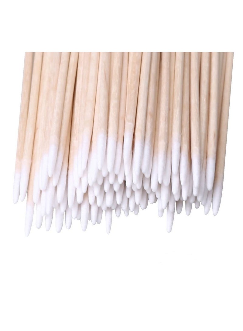 KHAJUL 400 PCS Cotton Swab, For Eyebrow Beauty Make-Up, Nail Seam Dedicated Dirty Picking, Wood Handle Small Pointed Tip Head  - Image 5