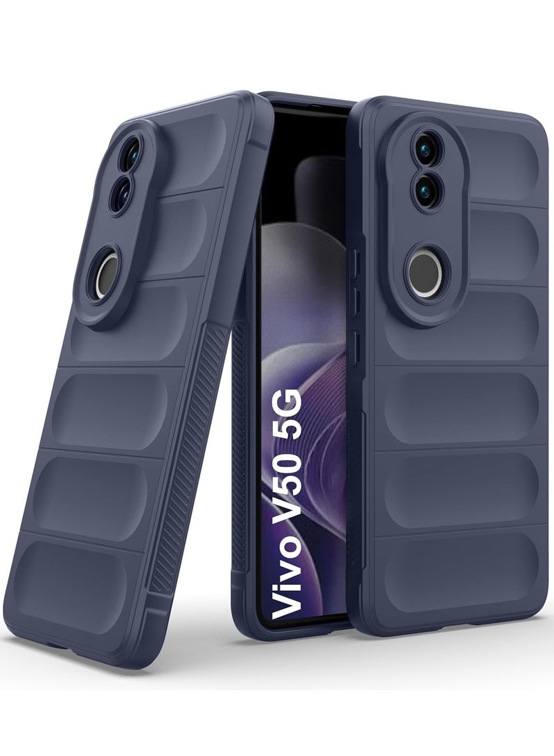 Premium Protection Back Silicone Case Compatible with Vivo V50 5G Magic Shield Shockproof Case with Camera Protection (Blue)  - Image 1