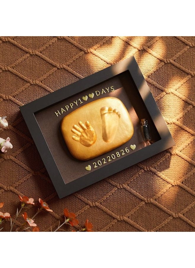 Baby One Year Old Hand Foot Ink Pad Baby Handprint Footprint Photo Frame Full Moon Hundred Days Fetal Hair Souvenir Newborn Gift-Color:❣12inch White Cute Tiger (available Before 1 Year Old)❣-Specifications:❣Walnut Color❣  - Image 5