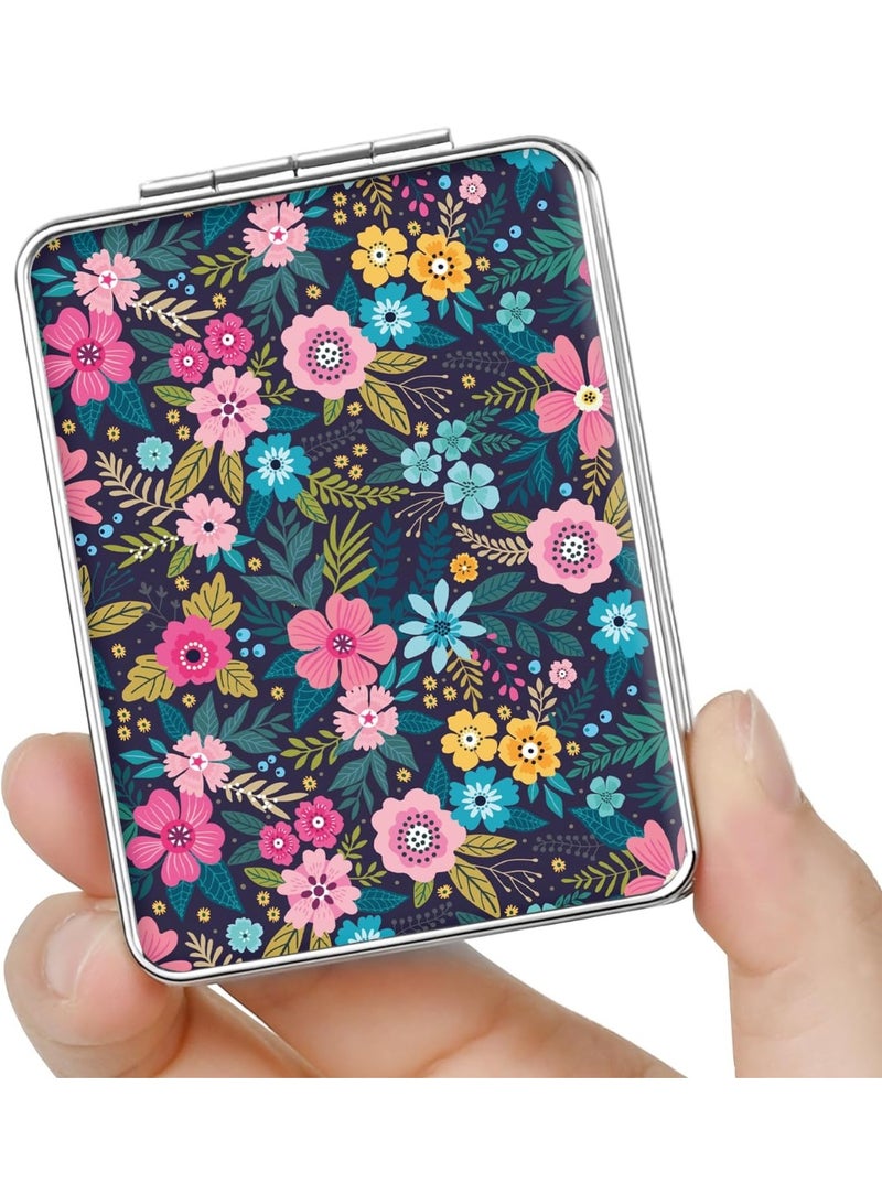 Elegant Compact Vanity Mirror - Double-Sided 1X/2X Magnifying Foldable Cosmetic Mirror | Portable Travel Makeup Mirror for Handbag, Purse, Pocket, and Wallet | Stylish PU Leather Small Mirror for Daily Beauty, Work, Business & Travel for Men and Women - Image 2