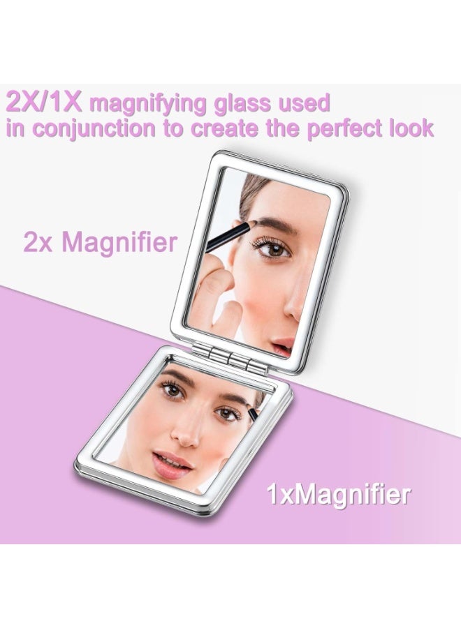 Elegant Compact Vanity Mirror - Double-Sided 1X/2X Magnifying Foldable Cosmetic Mirror | Portable Travel Makeup Mirror for Handbag, Purse, Pocket, and Wallet | Stylish PU Leather Small Mirror for Daily Beauty, Work, Business & Travel for Men and Women - Image 5