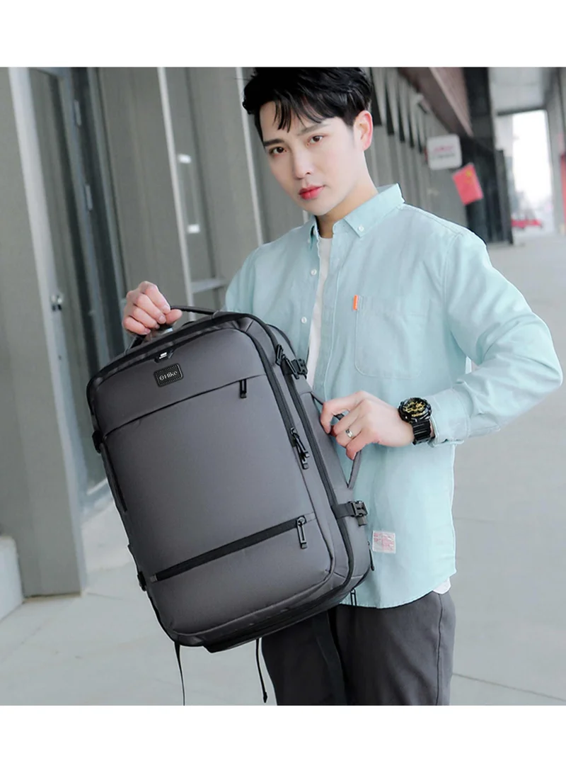 هايك Hike Unisex Expandable Shoulder Backpack Water Resistant Laptop Daypack with 360° Degree Opening and Separate Laptop Compartment for Travel/Business/College, HK2101-GREY