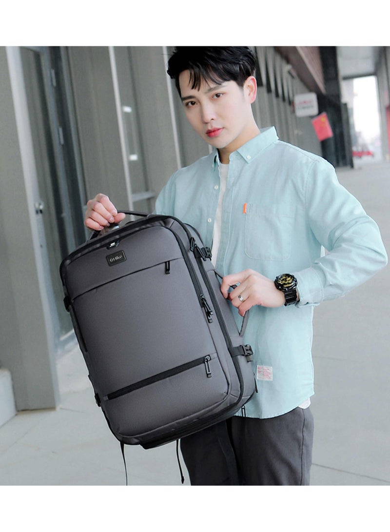 هايك Hike Unisex Expandable Shoulder Backpack Water Resistant Laptop Daypack with 360° Degree Opening and Separate Laptop Compartment for Travel/Business/College, HK2101-GREY - Image 2