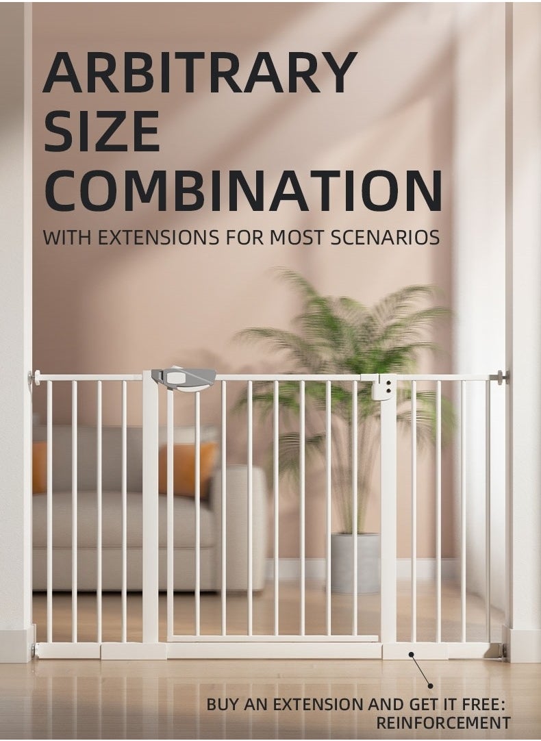 RuiHhome - Auto Close Safety Baby Gate, Maximum Width is 153cm Including 10+20+40cm Extension Rack, Dog Gate for Stairs， Extra Wide Child Gate（76-153cm） - Image 1