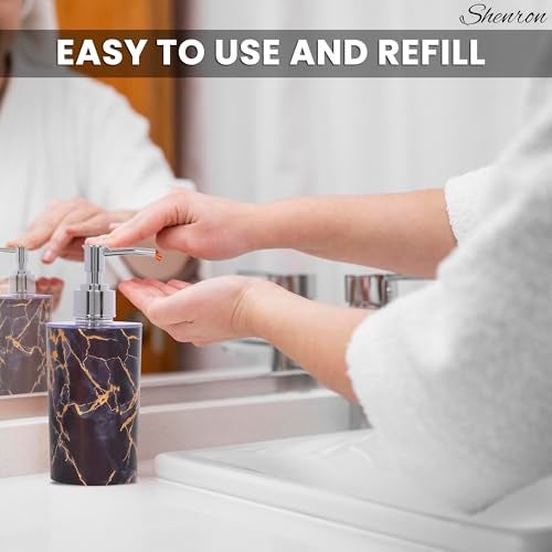 Shenron Refillable Liquid Soap Dispenser, Unbreakable Plastic Dispenser for Sanitizer, Lotion, Shampoo & Handwash Bottle for Kitchen, Bathroom, Shower, Wash Basin, 250ML (Blue Purple Combo, 2 Pcs) - Image 4