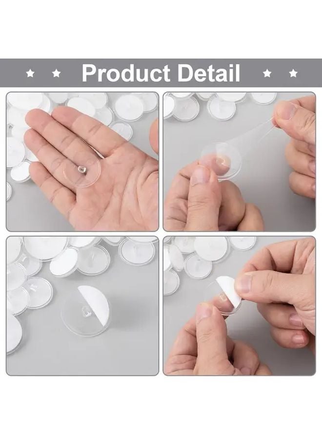 الخطافات اللاصقة البيضاء ذاتية اللاصق للأسقف 50 زوجًا، أكواب شفط من الفولاذ المقاوم للصدأ، خطافات حائط متينة لديكور الفعاليات - Image 5