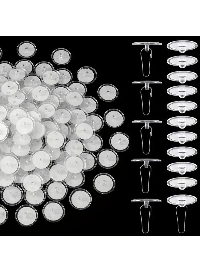 الخطافات اللاصقة البيضاء ذاتية اللاصق للأسقف 50 زوجًا، أكواب شفط من الفولاذ المقاوم للصدأ، خطافات حائط متينة لديكور الفعاليات - Image 3