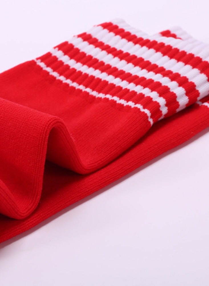 Kids Comfortable Thicken Soccer Sock Solid Stripe Knee High Football Sports Team Socks for Boys Girls For 8-14Y Youth Preppy Style Fashionable Anti-slip Socks - Image 4