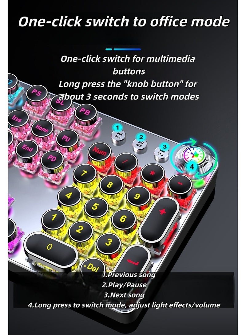 Gaming mechanical keyboard with headphones and mouse, USB wired, LED ergonomic macro key keyboard, suitable for PC computers - Image 4