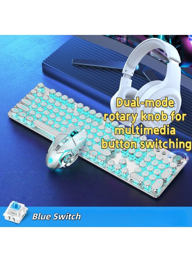 Gaming mechanical keyboard with headphones and mouse, USB wired, LED ergonomic macro key keyboard, suitable for PC computers - Image 1