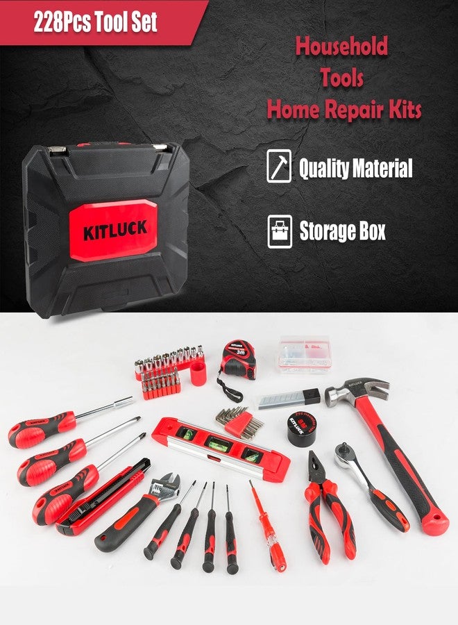 KITLUCK 138-piece Home Tool Kit, Household Hand Repair Tool Set for men, Portable Basic Tool box Set with Tools (Screwdriver, Plier, Wrench, Socket, Harmer, Rule, etc.) for Home and Car - Image 3
