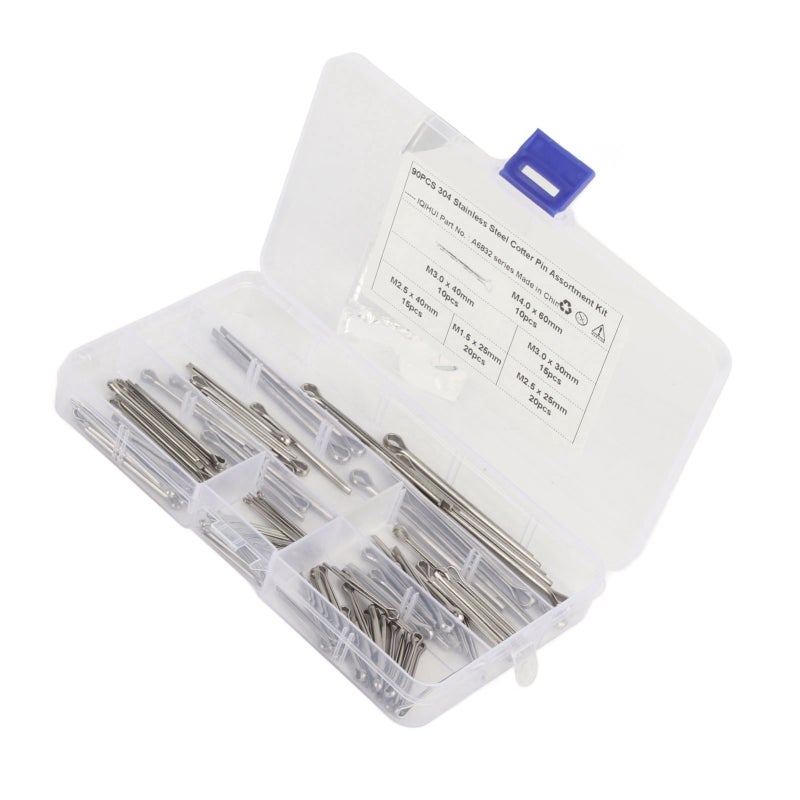 Cotter Pin Assortment Kit 304 Stainless Steel 6 Sizes Cotter Split Pins - Universal Hairpin Design for Auto Mechanic Garage Workshop - Image 4