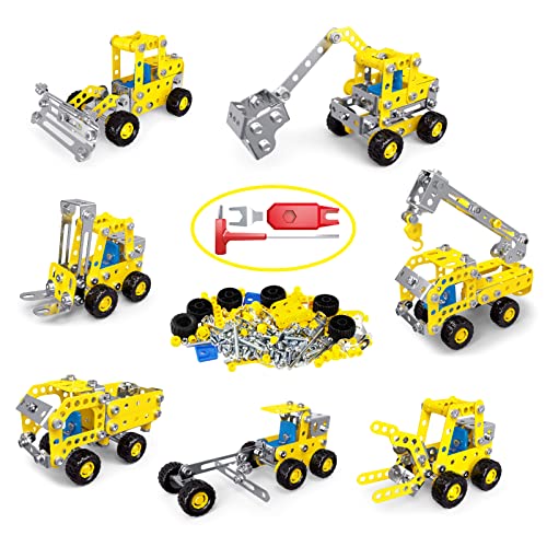 Ferthor Fun 7 in 1 STEM Toys,Creative Set for Boys Age 8-12,Learning Engineering Kids Building Blocks Model Kits,Metal Construction Toys for Kids 8 9 10 11 12+ Year Old(180PCS No Motor) - Image 1