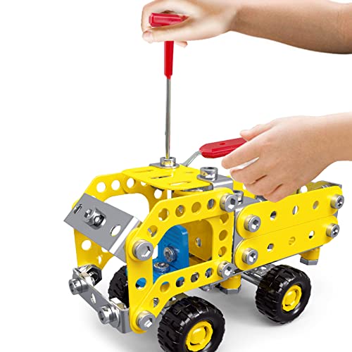 Ferthor Fun 7 in 1 STEM Toys,Creative Set for Boys Age 8-12,Learning Engineering Kids Building Blocks Model Kits,Metal Construction Toys for Kids 8 9 10 11 12+ Year Old(180PCS No Motor) - Image 5