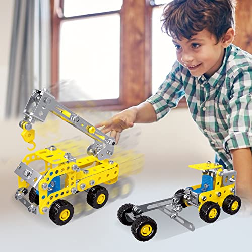 Ferthor Fun 7 in 1 STEM Toys,Creative Set for Boys Age 8-12,Learning Engineering Kids Building Blocks Model Kits,Metal Construction Toys for Kids 8 9 10 11 12+ Year Old(180PCS No Motor) - Image 4