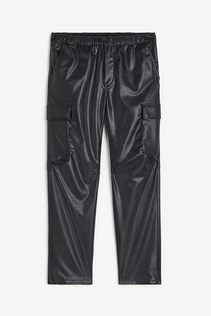 H&M Regular Fit Coated cargo trousers