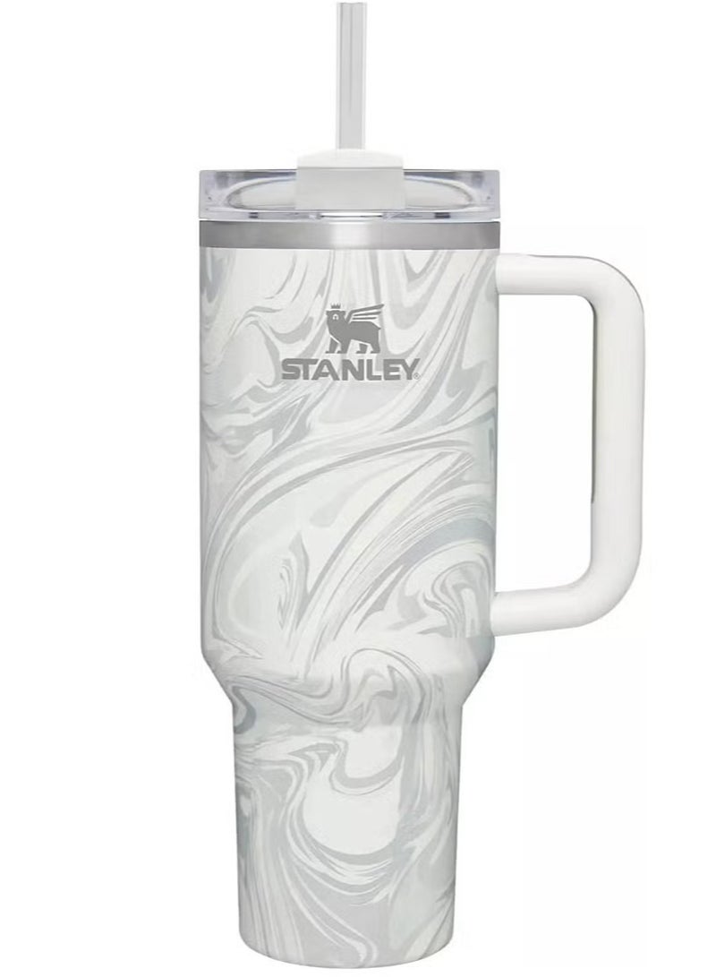 Stanley Quencher H2.0 FlowState 40oz Vacuum Insulated Tumbler Rose Quartz Swirl Travel Mug with Reusable Lid and Straw for Water, Coffee, Smoothies, and Iced Tea – Durable, Stylish, Leakproof, Keeps Drinks Hot & Cold for Hours - Image 2