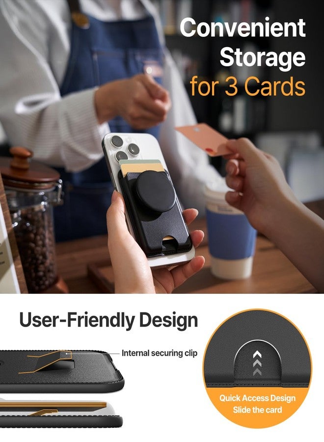 Sinjimoru for MagSafe Phone Grip, Compatible with MagSafe wallet, Soft Magnetic Finger Grip, with 3 Card Holder for iPhone, M-Tap Tok Wallet Pink - Image 5