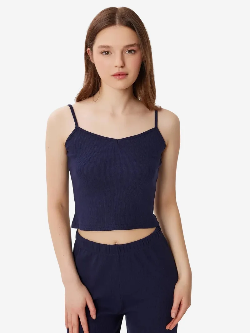 السعادة في إسطنبول ISTANBUL V-neck Ribbed Knitted Pajama Set