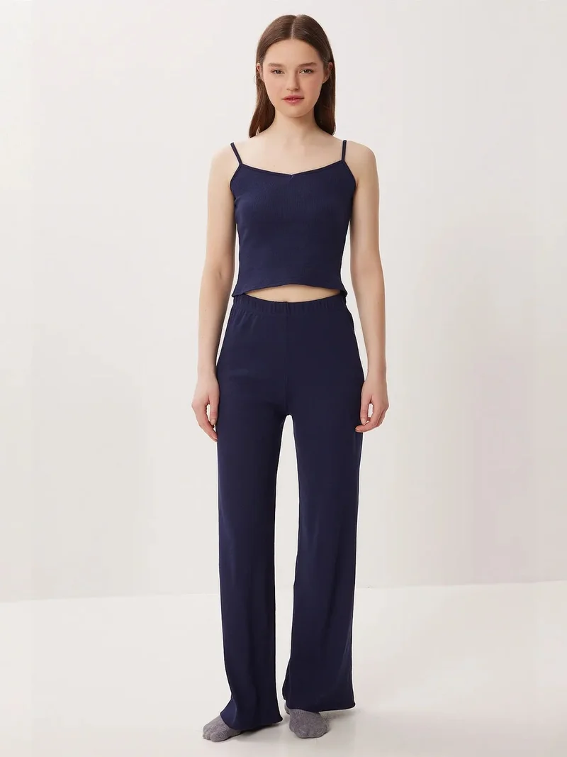 السعادة في إسطنبول ISTANBUL V-neck Ribbed Knitted Pajama Set