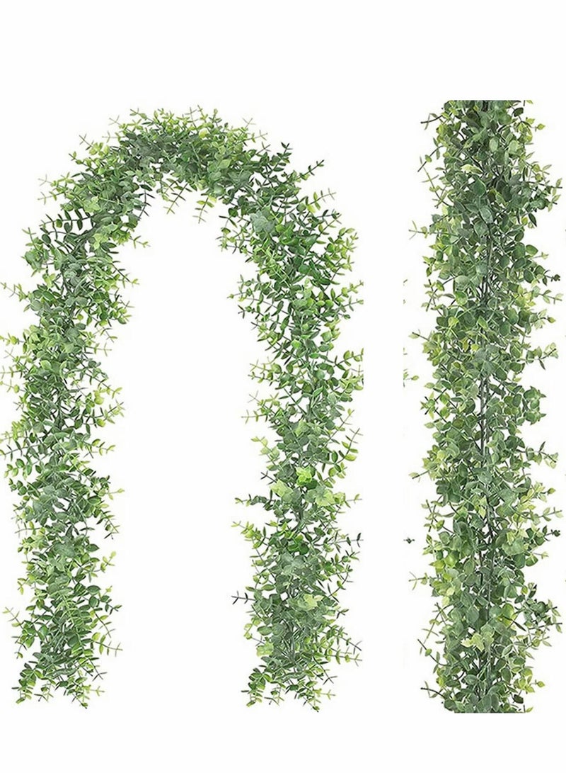 Y&D 2 Pack Faux Eucalyptus Garland 6Ft/Pack Artificial Vines Greenery UV Protected Indoor Outdoor for Wedding Table Runner Doorways Decoration  - Image 1
