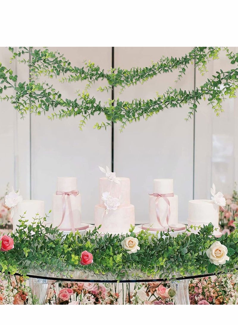 Y&D 2 Pack Faux Eucalyptus Garland 6Ft/Pack Artificial Vines Greenery UV Protected Indoor Outdoor for Wedding Table Runner Doorways Decoration  - Image 2