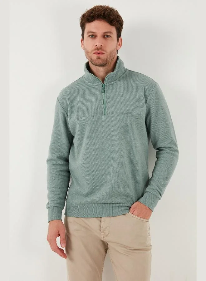 Buratti Buratti Cotton Regular Fit Half Zipper Stand Collar 2-Pack Sweater Men's SWEATER 456112S2