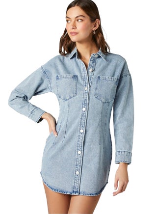 Denim Button-Front Mini Dress - pzsku/Z861555C8A59A658E0FC9Z/45/_/1716729200/3006422c-fbba-4eb8-a936-fd473caf78ca
