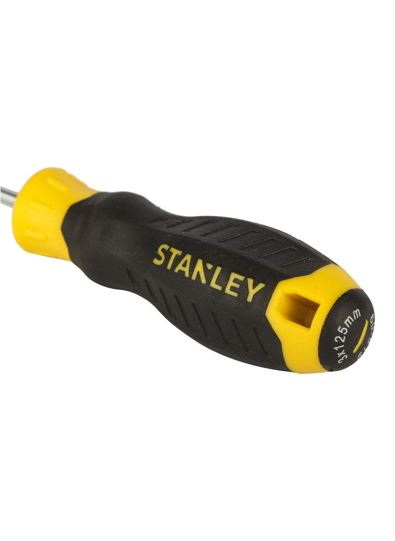 Stanley STANLEY STMT60819-8 Cushion Grip Screwdriver Standard 3x125mm High Grade Chrome Vanadium Magnetic Tip with Ergonomic Handle  - Image 5