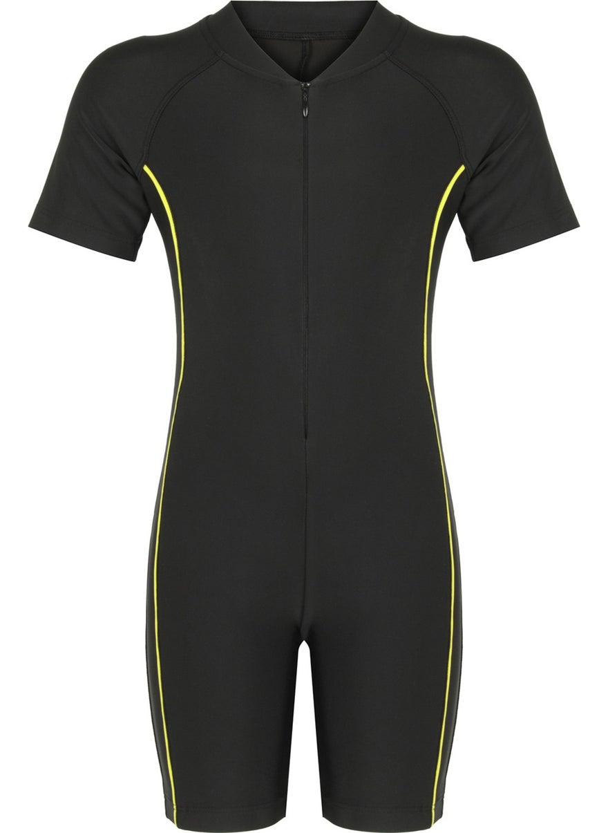 Remsa Mayo Remsa Swimsuit Jumpsuit Short Sleeve Shorts Kids Baby Swim Swimsuit 5155 Black  - Image 1