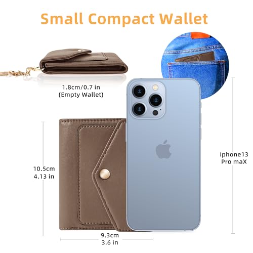 Gostwo Womens Wallet RFID Blocking Small Wallets Woman Credit Card Holder Trifold Ladies Wallets with Coins Zipper Pocket(Chocolate) - Image 2