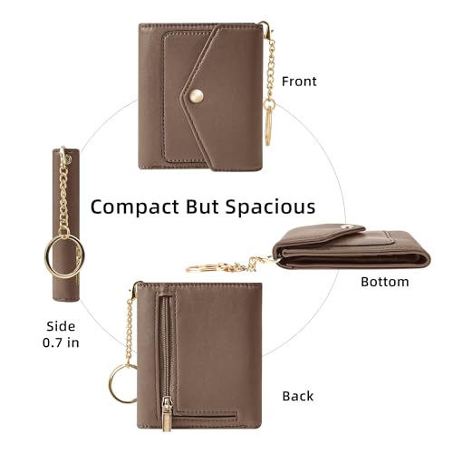 Gostwo Womens Wallet RFID Blocking Small Wallets Woman Credit Card Holder Trifold Ladies Wallets with Coins Zipper Pocket(Chocolate) - Image 5
