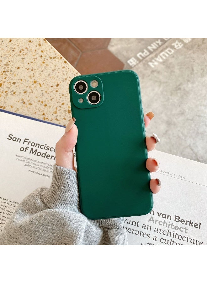 Green Imitation Liquid Silicone Phone Case for Apple iPhone 14, Shockproof & Lightweight