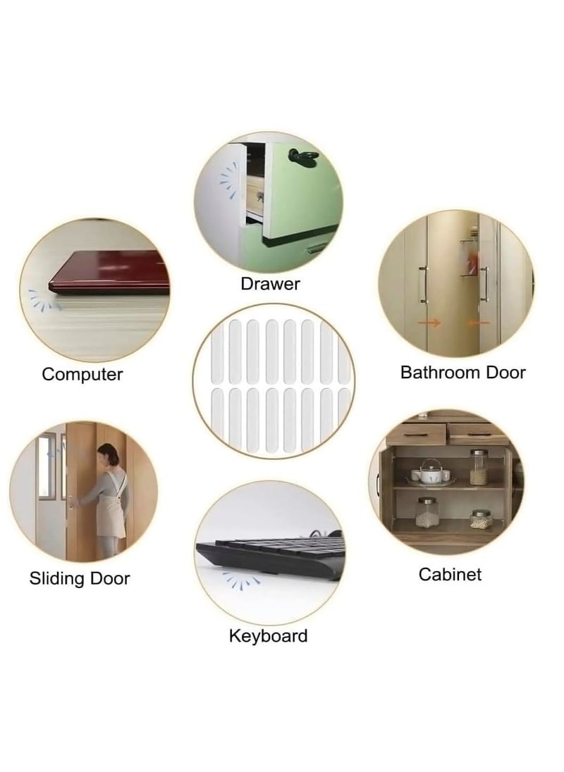 Paron 20Pcs Transparent 224 inch Strip Door Handle Bumper Soft Wall Protector Self Adhesive Door Knob for Wall Shield Guard Sliding Clear Door Bumpers Stopper Silencer  - Image 2