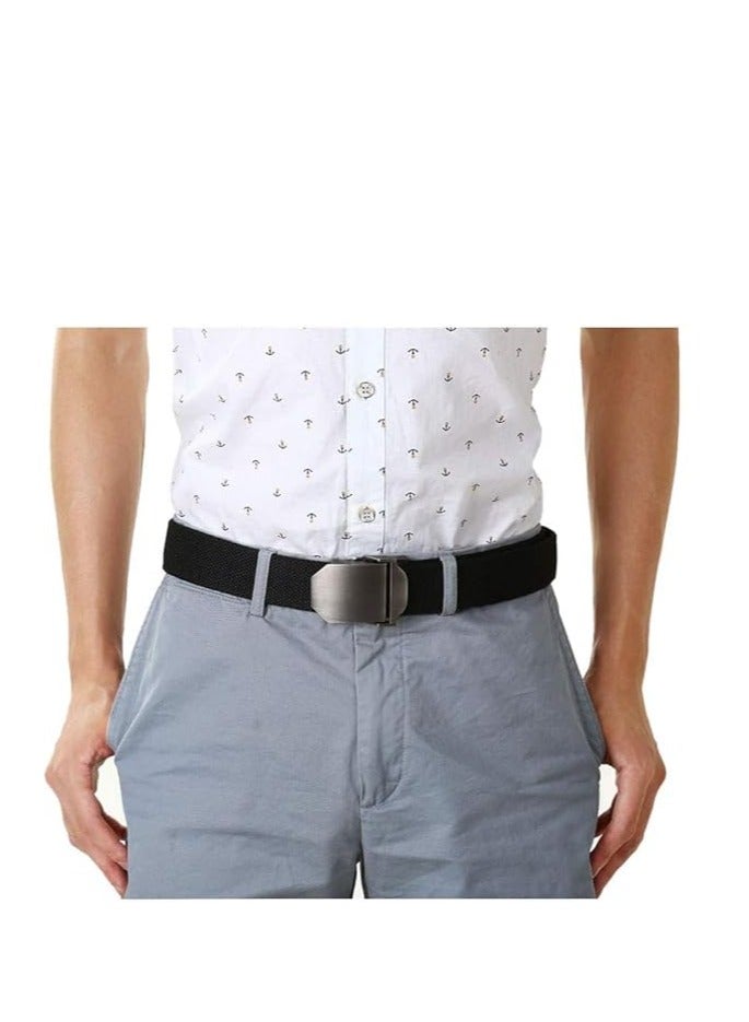 Tango Men's Canvas Webbing Belt - Military Style - Tactical Belt with Metal Buckle - Adjustable Strap to Make Comfortable Fit. (Plain Navy) - Image 5