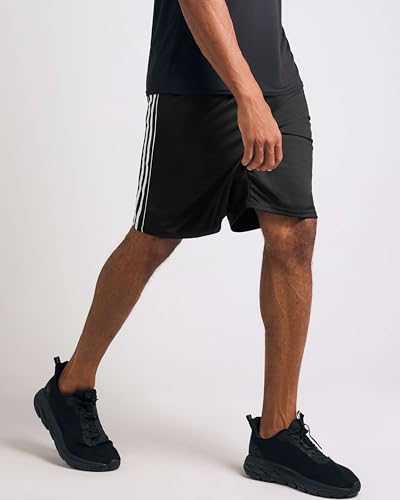 REALESSENTIALS Real Essentials 5 Pack: Men’s 9" Mesh Shorts – Athletic Gym, Workout, Basketball, Running, Casual Lounge Activewear Pockets, Set 8,XL - Image 3