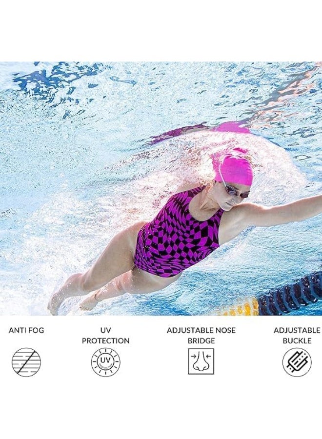 SportQ Professional Swim Goggles for Men and Women – Anti-Fog Lens + UV Protection – Waterproof Ergonomic Design with Changeable Nose and Adjustable Strap for High Swimming Performance - Image 4
