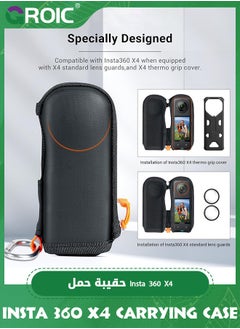 GROIC Insta 360 X4 Carrying Case for insta360 X4 Accessories, Hard Shell Travel Storage Case Compatible with Standard Lens Guard for insta360 X4  - Image 2