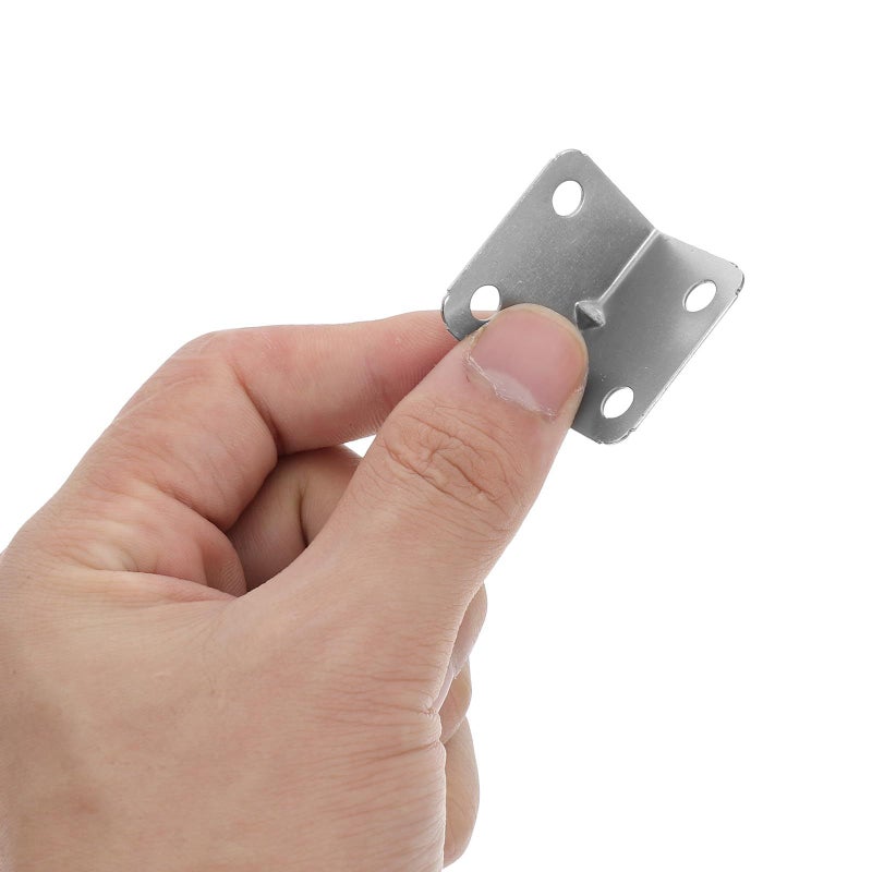 100pcs L Shaped Corner Braces Nickel Plated Metal Right Angle Bracket For Furniture Fixation - Image 5